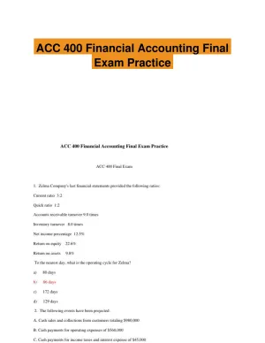 ACC 400 Financial Accounting Final Exam Practice