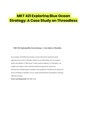 MKT 421 Exploring Blue Ocean Strategy: A Case Study on Threadless