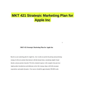 MKT 421 Strategic Marketing Plan for Apple Inc