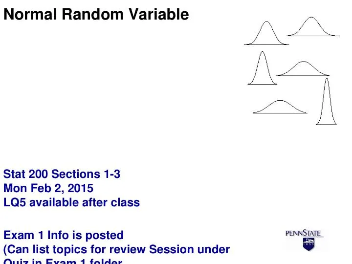 Normal Random Variable - STAT 200 Sections 1-3