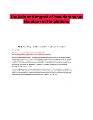 The Role and Impact of Pseudorandom Numbers in Simulations