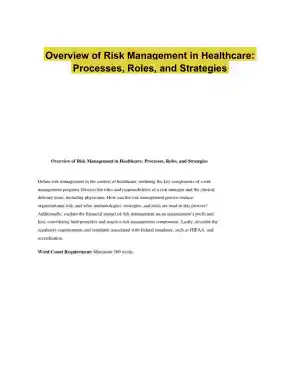 Overview of Risk Management in Healthcare: Processes, Roles, and Strategies