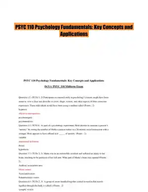 PSYC 110 Psychology Fundamentals: Key Concepts and Applications