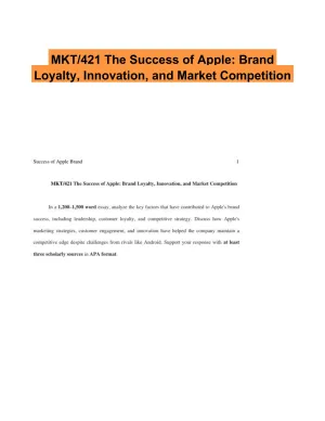 MKT/421 The Success of Apple: Brand Loyalty, Innovation, and Market Competition