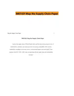 MKT421 Map the Supply Chain Paper
