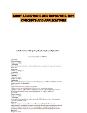 Audit Assertions and Reporting: Key Concepts and Applications