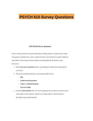 PSYCH 610 Survey Questions