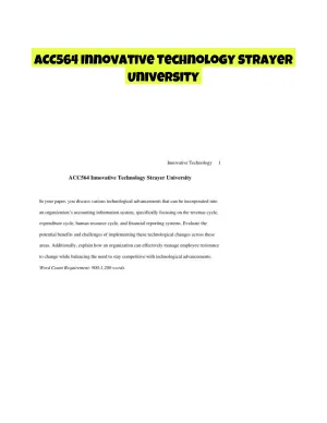 ACC564 Innovative Technology Strayer University
