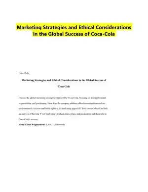 Marketing Strategies and Ethical Considerations in the Global Success of Coca-Cola