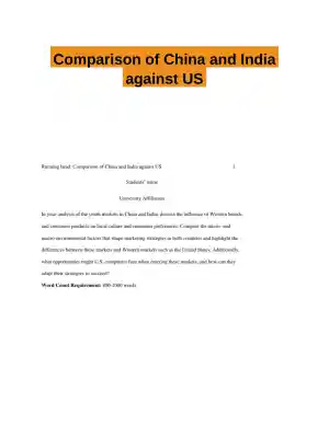 Comparison of China and India against US