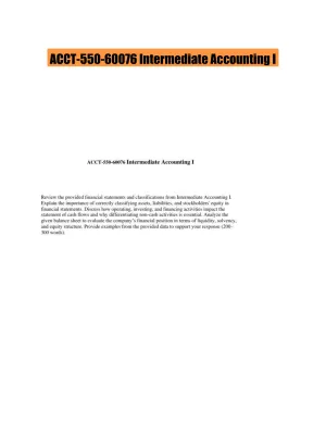 ACCT-550-60076 Intermediate Accounting I