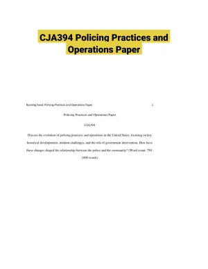 CJA394 Policing Practices and Operations Paper