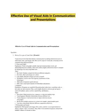 Effective Use of Visual Aids in Communication and Presentations