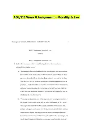 ADJ/215 Week 8 Assignment - Morality & Law