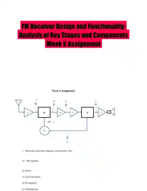 FM Receiver Design and Functionality: Analysis of Key Stages and Components Week 6 Assignment