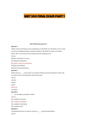 MGT 500 Final Exam Part 1