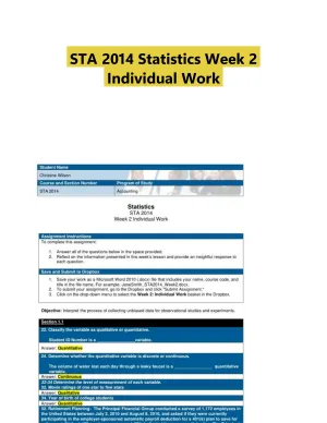 STA 2014 Statistics Week 2 Individual Work