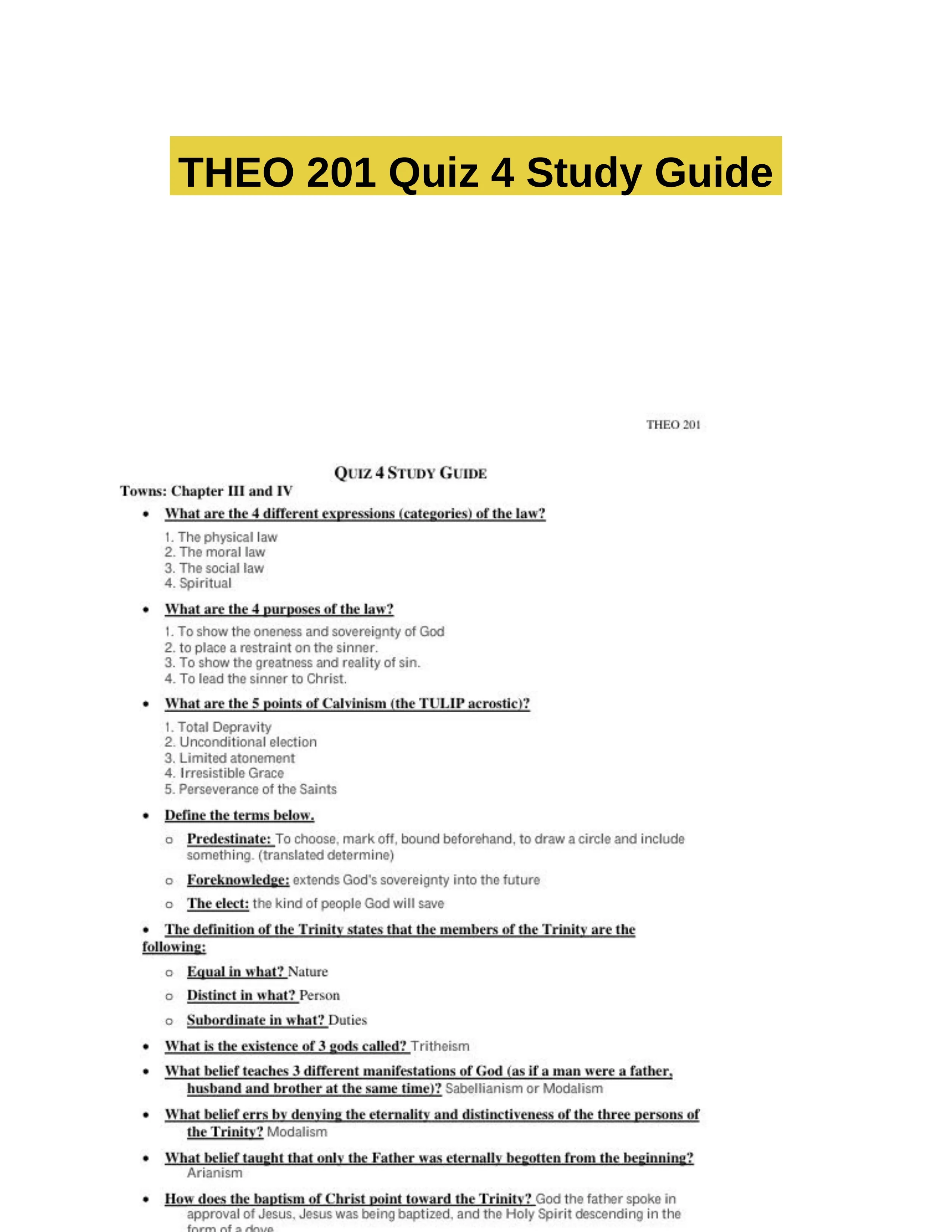THEO 201 Quiz 4 Study Guide