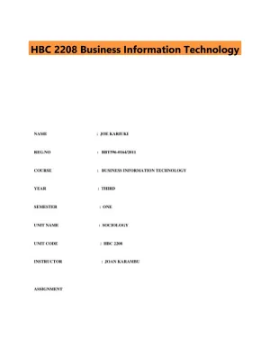 HBC 2208 Business Information Technology