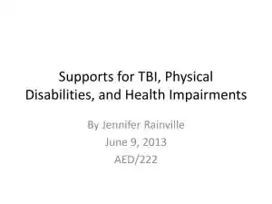 Supports For TBI, Physical Disabilities, And Health Impairments - AED/222