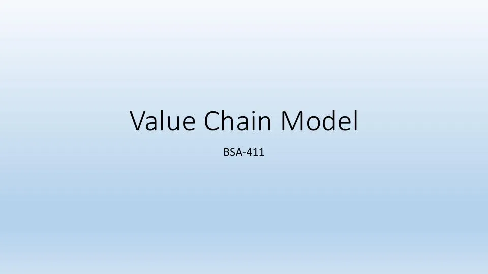 Value Chain Model - BSA-411