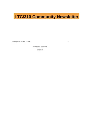 LTC/310 Community Newsletter
