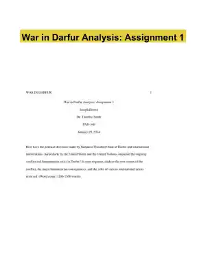 War in Darfur Analysis: Assignment 1