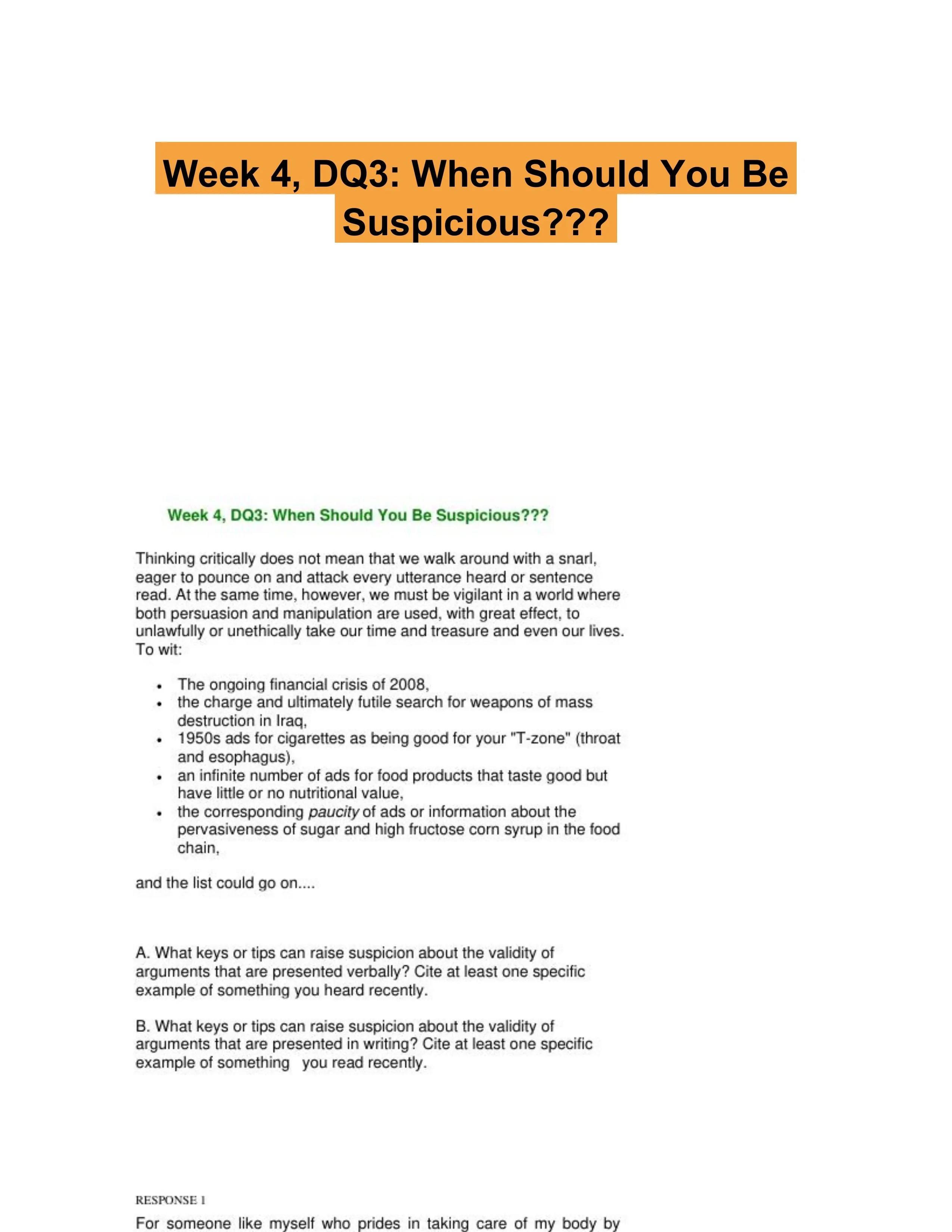 Week 4, DQ3: When Should You Be Suspicious???