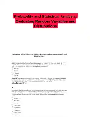 Probability and Statistical Analysis: Evaluating Random Variables and Distributions