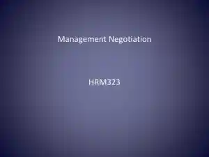 Management Negotiation - HRM323