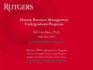 Human Resource Management Undergraduate Programs - Rutgers, The State University Of New Jersey