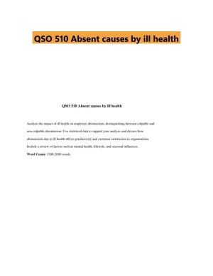 QSO 510 Absent causes by ill health