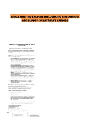 Analyzing the Factors Influencing the Demand and Supply of Katrina�s Candies