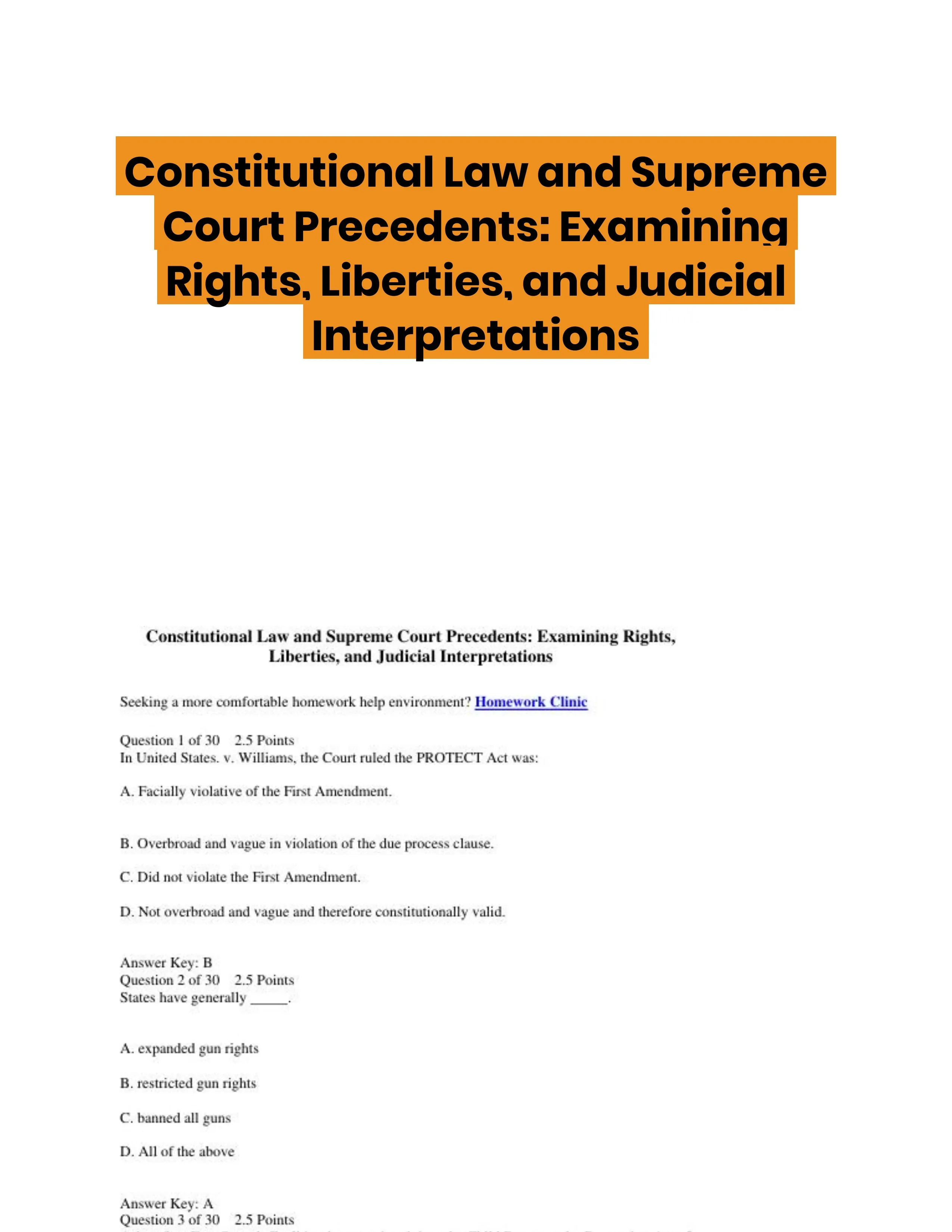 Constitutional Law and Supreme Court Precedents: Examining Rights, Liberties, and Judicial Interpretations
