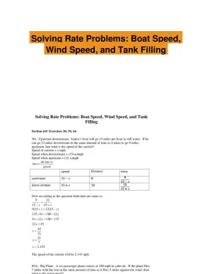 Solving Rate Problems: Boat Speed, Wind Speed, and Tank Filling