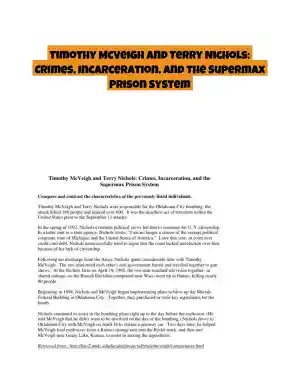 Timothy McVeigh and Terry Nichols: Crimes, Incarceration, and the Supermax Prison System