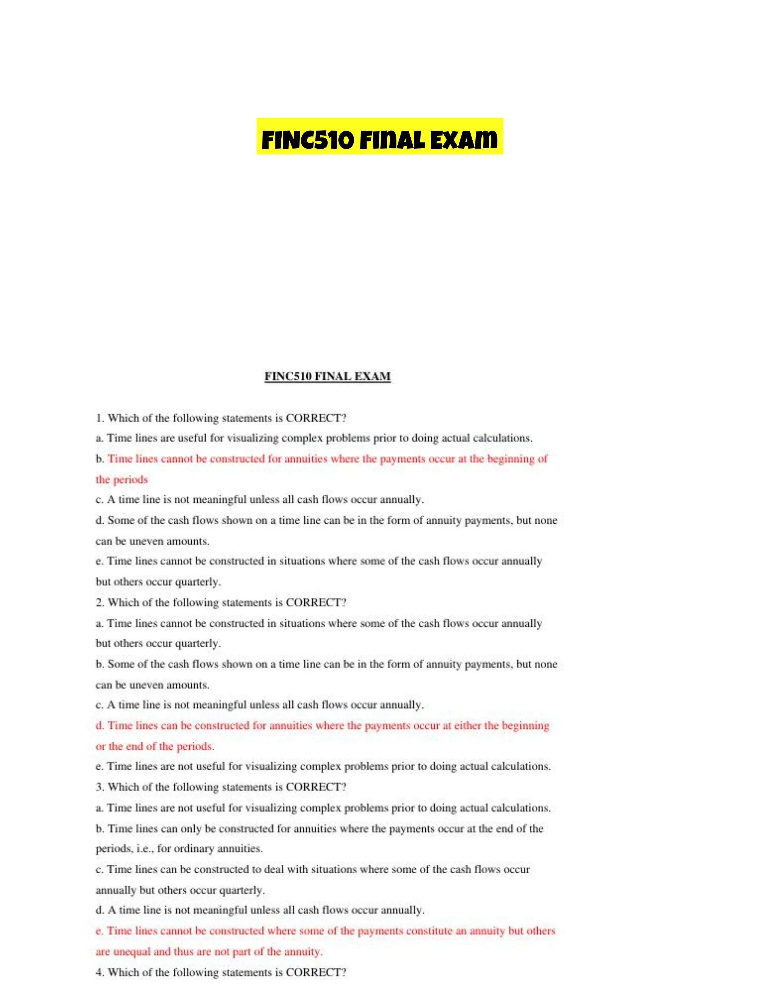FINC510 Final Exam