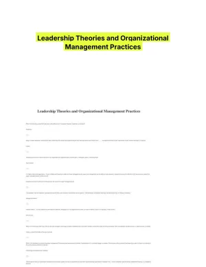 Leadership Theories and Organizational Management Practices