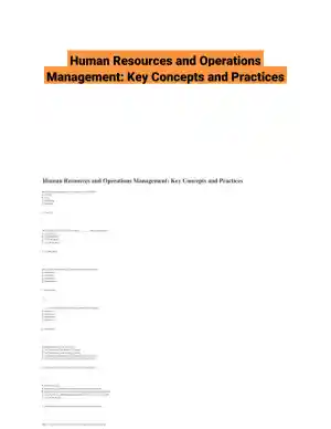 Human Resources and Operations Management: Key Concepts and Practices