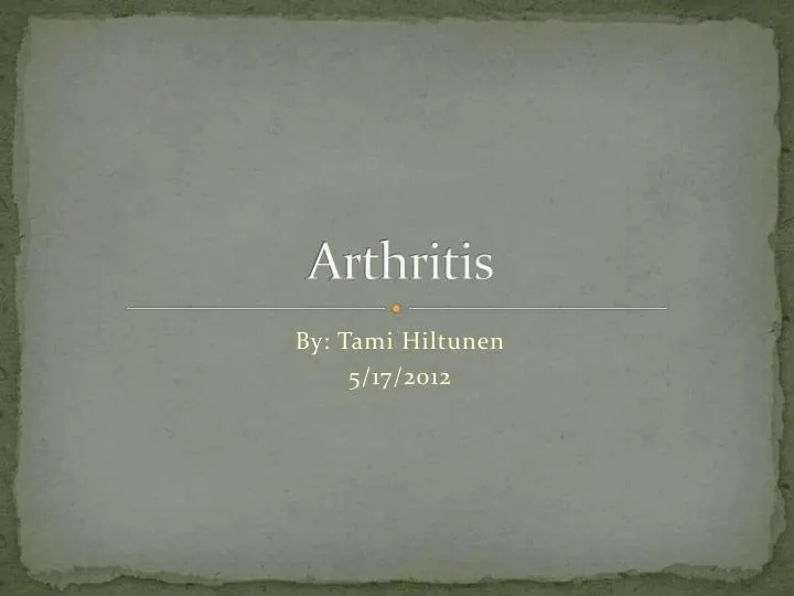 Arthritis