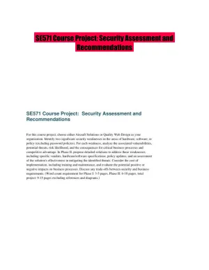 SE571 Course Project: Security Assessment and Recommendations