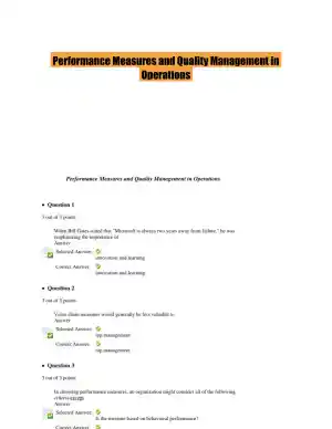 Performance Measures and Quality Management in Operations