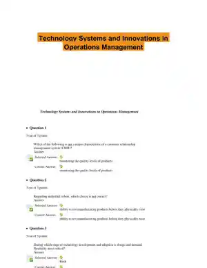Technology Systems and Innovations in Operations Management