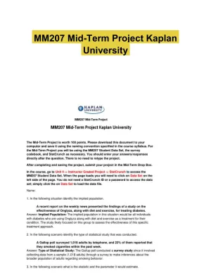 MM207 Mid-Term Project Kaplan University
