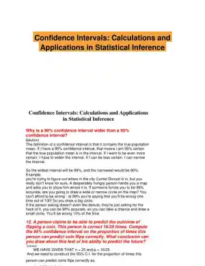 Confidence Intervals: Calculations and Applications in Statistical Inference