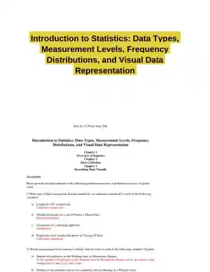Introduction to Statistics: Data Types, Measurement Levels, Frequency Distributions, and Visual Data Representation