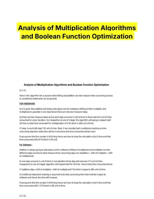 Analysis of Multiplication Algorithms and Boolean Function Optimization