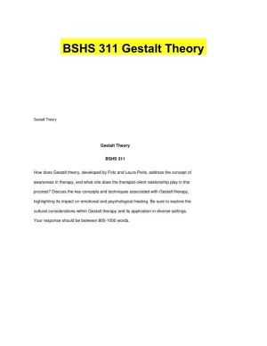 BSHS 311 Gestalt Theory