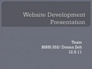 Website Development Presentation - BSHS 352