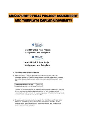 MM207 Unit 9 Final Project Assignment and Template Kaplan University